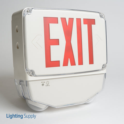 Best Lighting Wet Location Exit And Emergency Combination Single Face Red Letters Optional Housing Rated For Cold Weather Use (White Gray Black) (CWLEZXTEU1RW-CW)