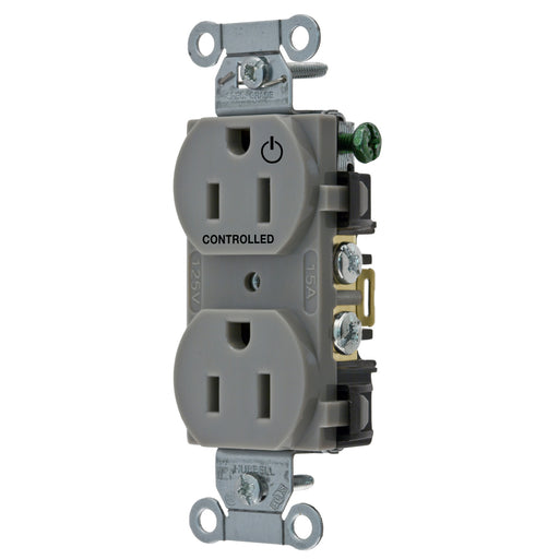 Bryant 1/2 Controlled 15A 125V Commercial Duplex Gray (CBRS15C1GRY)
