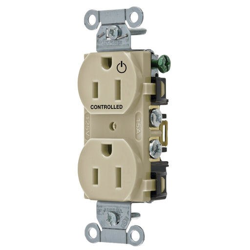 Bryant 1/2 Controlled 15A 125V Commercial Duplex Ivory (CBRS15C1I)