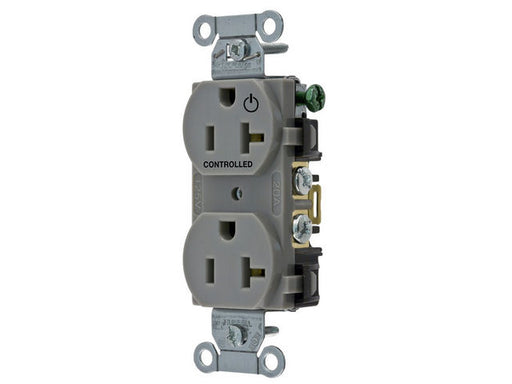 Bryant 1/2 Controlled 20A 125V Commercial Duplex Gray (CBRS20C1GRY)