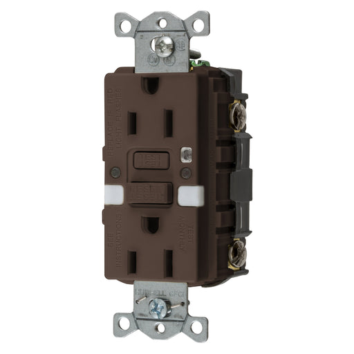 Bryant 15A Commercial Self-Test Nightlight Ground Fault Receptacle Brown (GFRST15NL)