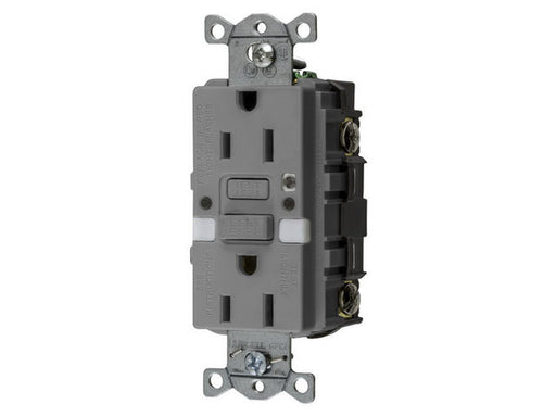 Bryant 15A Commercial Self-Test Nightlight Ground Fault Receptacle Gray (GFRST15GYNL)
