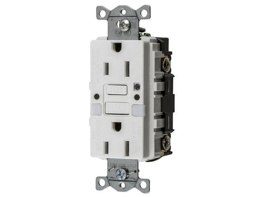 Bryant 15A Commercial Self-Test Nightlight Ground Fault Receptacle White (GFRST15WNL)