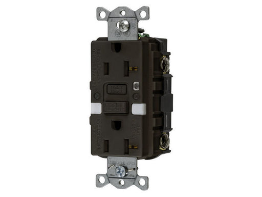 Bryant 20A Commercial Self-Test Nightlight Ground Fault Receptacle Brown (GFRST20NL)