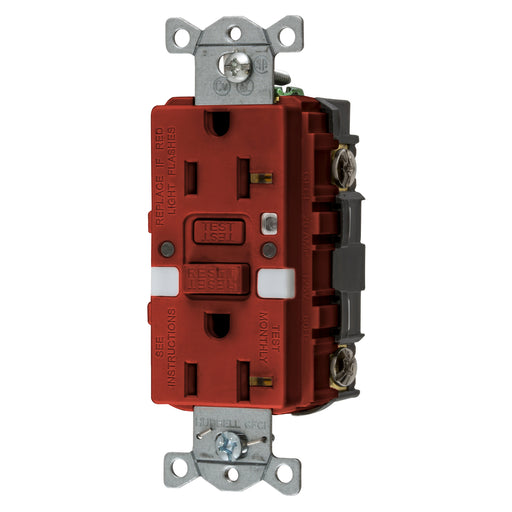 Bryant 20A Commercial Self-Test Nightlight Ground Fault Receptacle Red (GFRST20RNL)