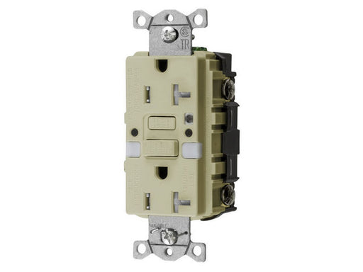 Bryant 20A Commercial Self-Test Tamper-Resistant Nightlight Ground Fault Receptacle Ivory (GFTRST20INL)