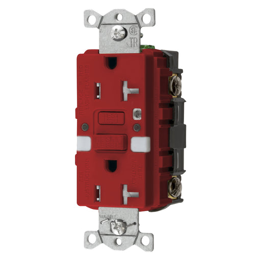 Bryant 20A Commercial Self-Test Tamper-Resistant Nightlight Ground Fault Receptacle Red (GFTRST20RNL)