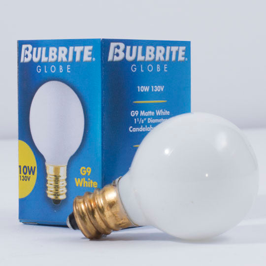 Bulbrite 10G9WH 10W G9 Globe Matte White E12 130V 2700K (300005)