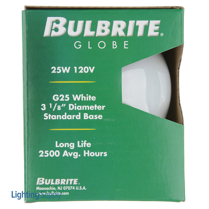 Bulbrite 25G25WH2 25W G25 Globe White E26 120V 2700K (393002)