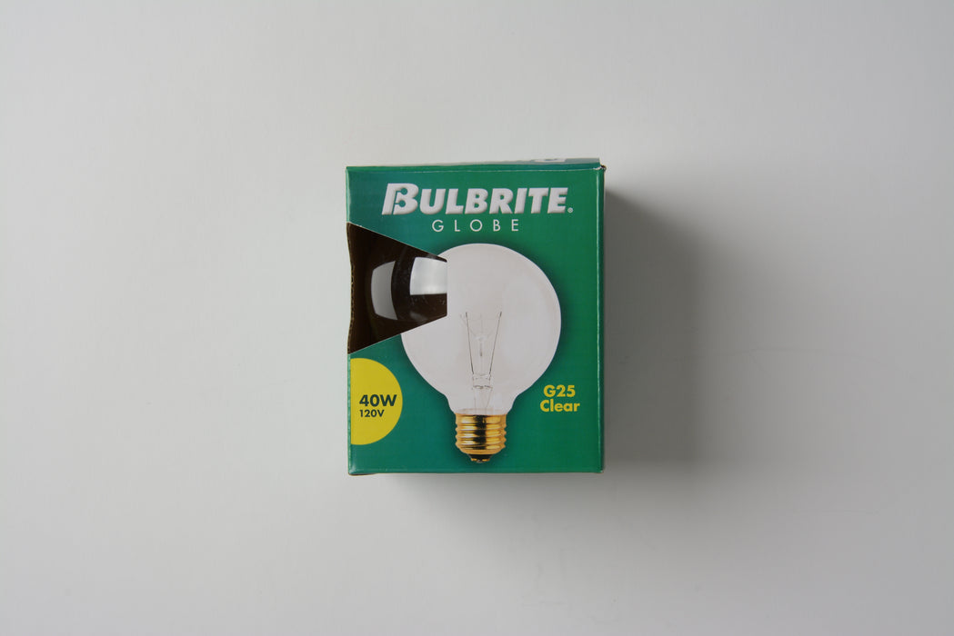 Bulbrite 40G25CL2 40W G25 Globe Clear E26 120V 2700K (393104)