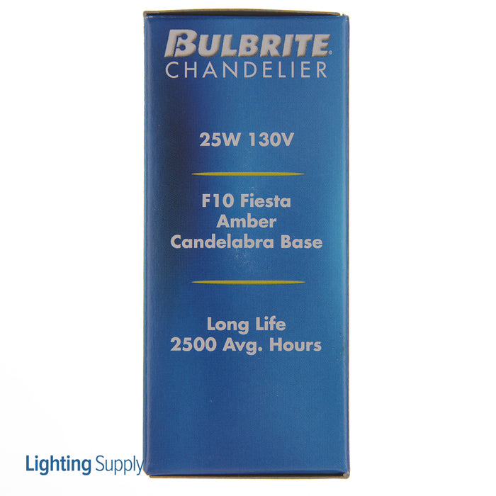 Bulbrite 25F10A 25W F10 Fiesta Amber E12 130V 2700K (420225)