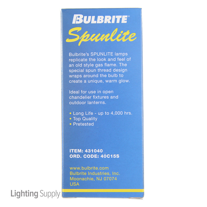 Bulbrite 40C15S 40W C15 Spunlite Satin E26 130V (431040)