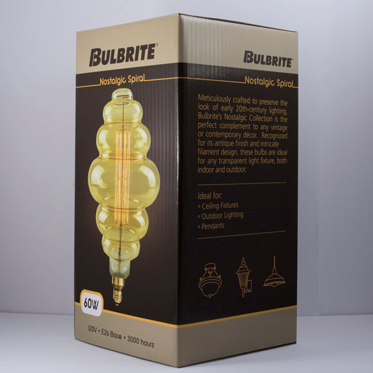 Bulbrite NOS60-BH 60W Bee Hive Shaped Grand Nostalgic Thread E26 120V 2200K (137601)
