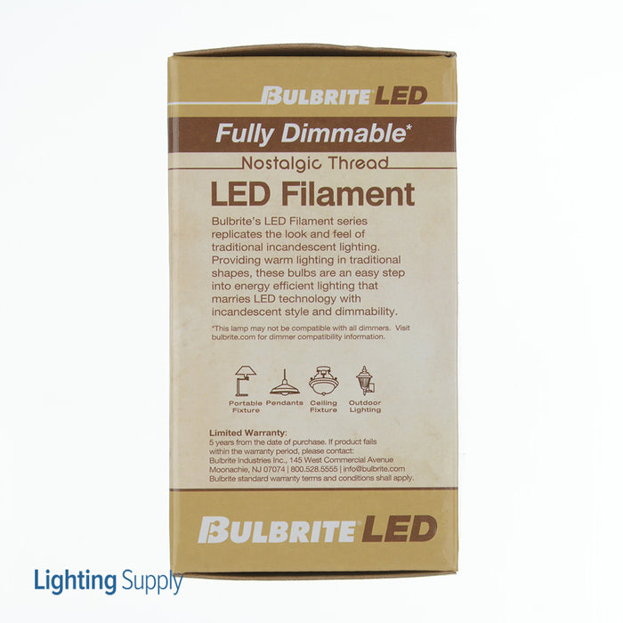 Bulbrite LED4A19/21K/FIL-NOS/3 4.5W LED A19 2100K Filament Nostalgic E26 Fully Compatible Dimming (776902)
