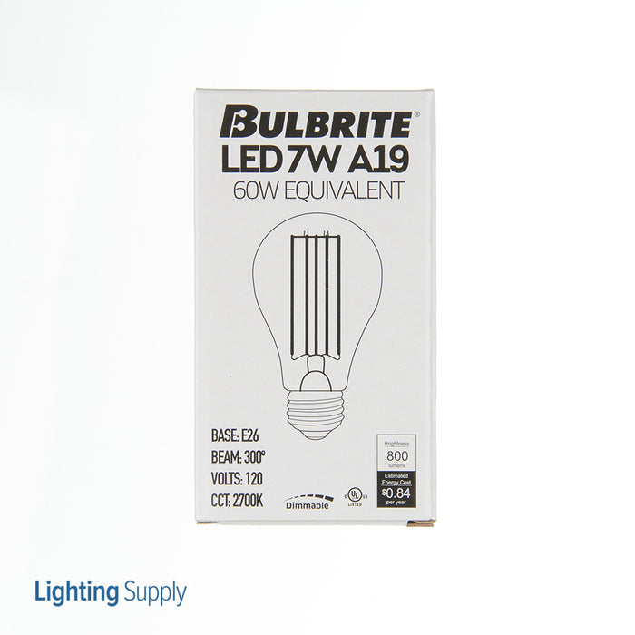Bulbrite LED7A19/27K/FIL/D/B 7W LED A19 2700K Filament E26 Dimmable (776688)