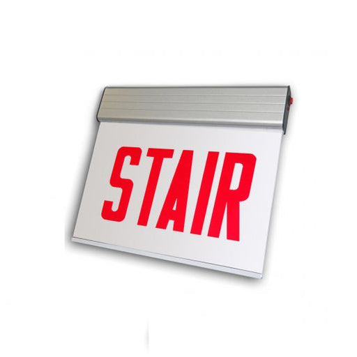 Cree C-Lite Chicago Edge Stair Surface Double Face Red Battery Backup Silver (C-EE-A-CHI-STR-SFC-ELDF-RED-BB-SV)