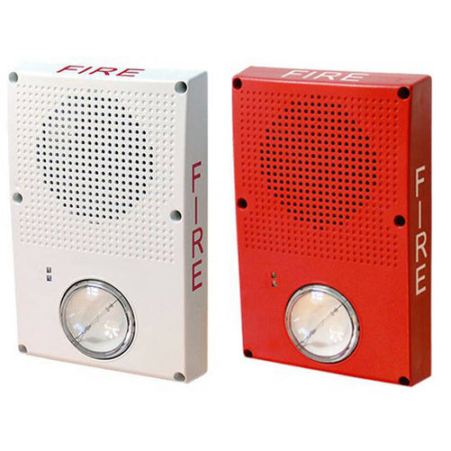 Edwards Signaling Outdoor Rated Speaker Red With Fire Marking Selectable Standard Output 15/29/70/87 Cd (WG4RF-SVMC)