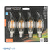Feit Electric Flame Tip Dimmable Filament LED Bulb Clear Glass Candelabra E12 Base 3.3W 300Lm 2700K 4-Pack (BPCFC40927CAFIL/4/RP)