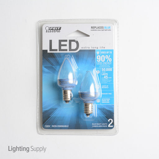 Feit Electric LED Blue Nightlight Replacement Bulbs 2-Pack (BPC7/B/LEDG2/2)