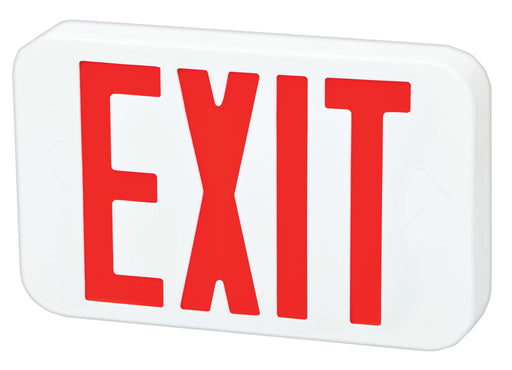 Fulham Firehorse Emergency Exit Sign Mini LED White Housing Red Letters Battery Backup (FHEX20WREM)