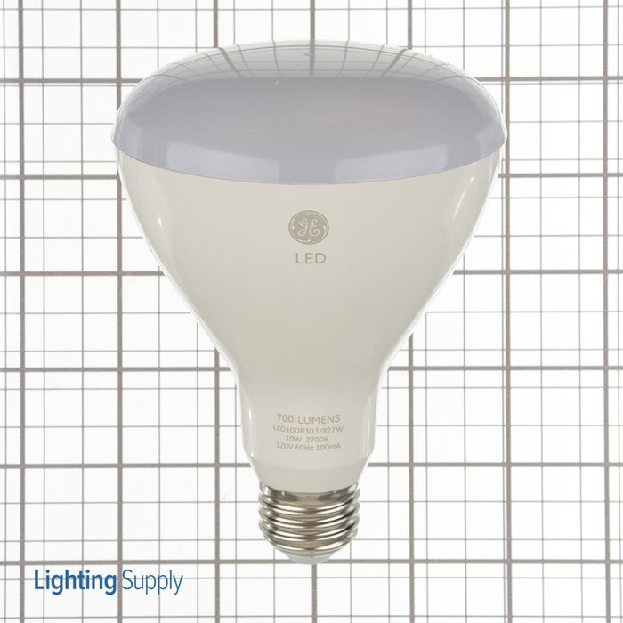 GE LED10DR303/827W 120 LED 10W LED BR30 Lamp 120V 700Lm 2700K 80 CRI 25000 Hours QS (68160)