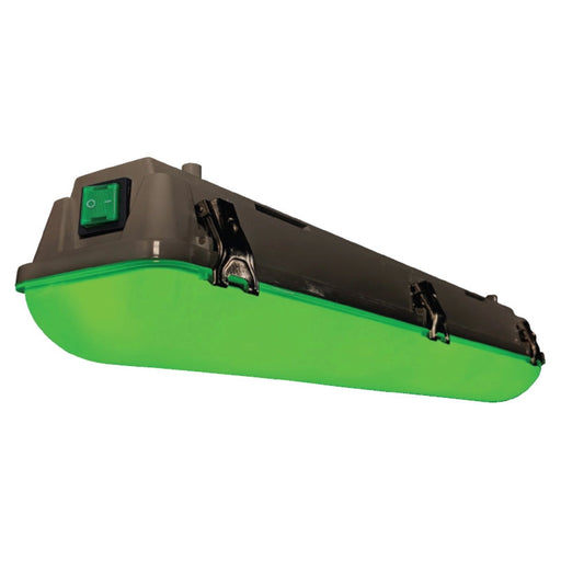 Growlite 20W True Green 2 Foot Vaportight Luminaire 120-277Vac Green Illuminated Test Switch Battery Back-Up (GLE-GL-BB)