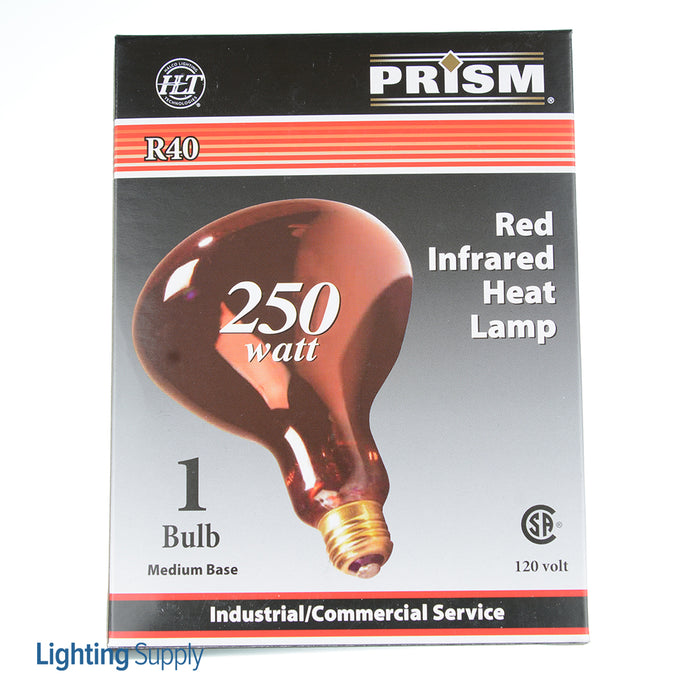 Halco R40RED250/10 250W Incandescent R40 120V Medium E26 Base Dimmable Red Bulb (104044)