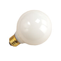 Halco G25WH25 25W Incandescent G25 130V Medium E26 Base Dimmable White Bulb (5002)