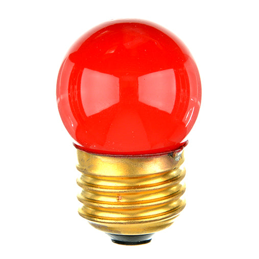 Halco S11RED7.5C 7.5W Incandescent S11 130V Medium E26 Base Dimmable Ceramic Red Bulb (7019)