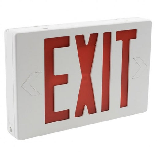 Sylvania EXIT1A/RDV/U/WH/EM Exit Sign LED 1A Red Letters 120/277V Surface Mounted White Finish (60761)