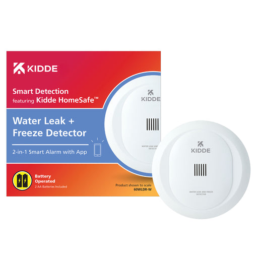 Kidde 60WLDR-W Smart Water Leak And Freeze Detector 2-In-1 Smart Alarm With App (21031205)