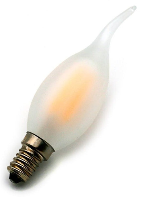 Aamsco Hybrid LED B10 Lamp Bent Tip 2W 18Lm Candelabra Screw Frost (LED-2WBTF-B10HYBRID-DIM)
