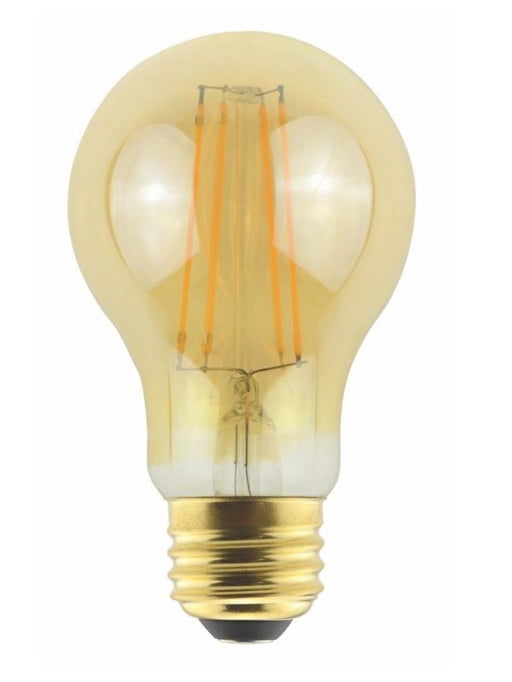 Aamsco Hybrid LED A19 Lamp 6W 48Lm Medium Screw Amber (LED-6WA-A19HYBRID-DIM)