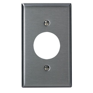 Leviton 1-Gang 1-Receptacle 1.406 Inch Diameter Stainless Steel Midway Size Wall Plate Stainless Steel (SSJ7-40)