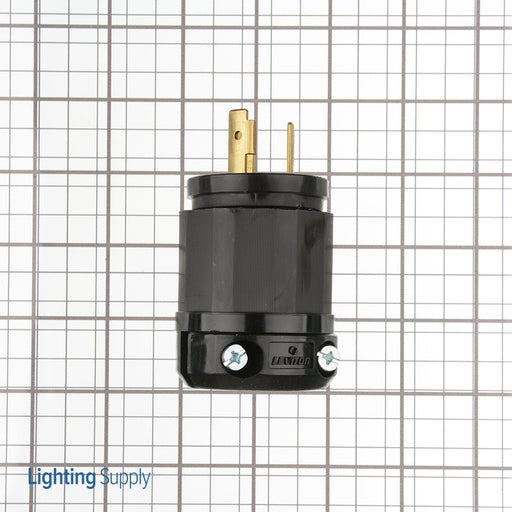 Leviton 20 Amp 250V NEMA L6-20P 2P 3W Locking Plug Industrial Grade Grounding Black (2321-B)
