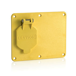 Leviton 1 1.56 Inch Diameter Single Receptacle With Weather-Resistant Flip Lid 1 Blank Cover Plate Yellow (3261W-Y)