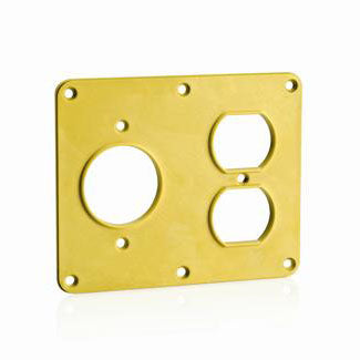 Leviton 1 1.56 Inch Diameter Single Receptacle 1 Duplex Receptacle Cover Plate Yellow (3262-Y)