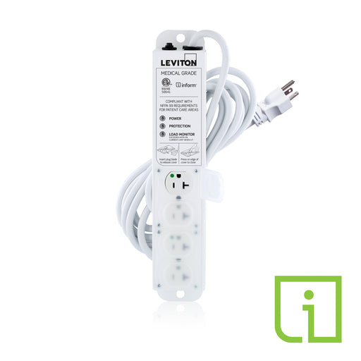 Leviton 4-Outlet Power Strip 20A Surge 15 Foot Cord (53C4M-2S5)
