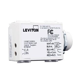 Leviton LevNet RF 5-Wire 3200W Relay Receiver Threaded Mount 277VAC 315MHz Enocean Title 24/ASHRAE 90.1 Compliant (WST12-20)
