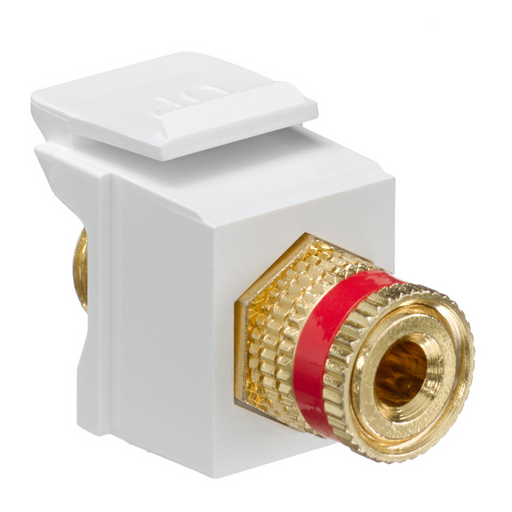 Leviton Binding Post QuickPort Connector Red Stripe White Housing (40833-BWR)