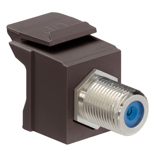 Leviton Feedthrough QuickPort F-Connector Nickel Plated Brown Housing Nickel-plated (41084-FBF)