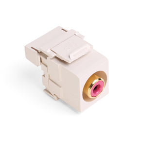 Leviton RCA 110-Termination QuickPort Connector Red Connector Light Almond Housing (40735-RRT)