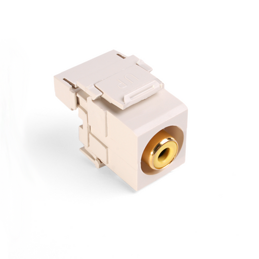 Leviton RCA 110-Termination QuickPort Connector Yellow Connector Light Almond Housing (40735-RYT)