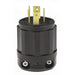 Leviton 20 Amp 250V 3-Phase NEMA L15-20P 3P 4W Locking Plug Industrial Grade Grounding All Black (2421-B)