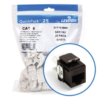 Leviton Extreme CAT6 QuickPort Connector Quickpack 25-Pack Brown (61110-BB6)