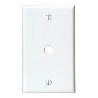 Leviton 1-Gang .625 Inch Hole Device Telephone/Cable Wall Plate Standard Size Thermoset Strap Mount White (88037)