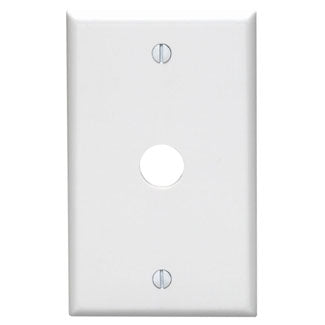 Leviton 1-Gang .625 Inch Hole Device Telephone/Cable Wall Plate Standard Size Thermoset Box Mount White (88017)