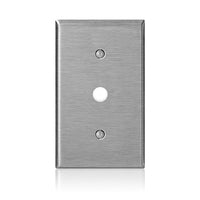 Leviton 1-Gang .625 Inch Hole Device Telephone/Cable Wall Plate Standard Size 302 Stainless Steel Box Mount Stainless Steel (84017-40)