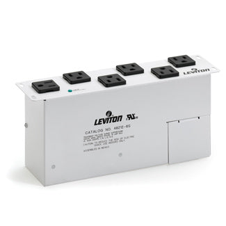 Leviton AC Power Surge Module With 6 NEMA Receptacles For Input 120VAC 50/60Hz Maximum current 15 Amp (48212-6S)