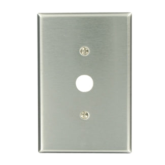 Leviton 1-Gang .625 Inch Hole Device Telephone/Cable Wall Plate Oversized 302 Stainless Steel Strap Mount (84137-40)